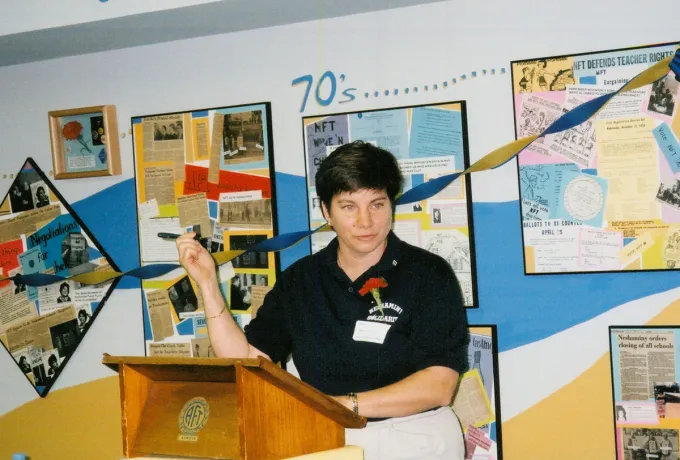 2003 - Louise Boyd speaking at meeting